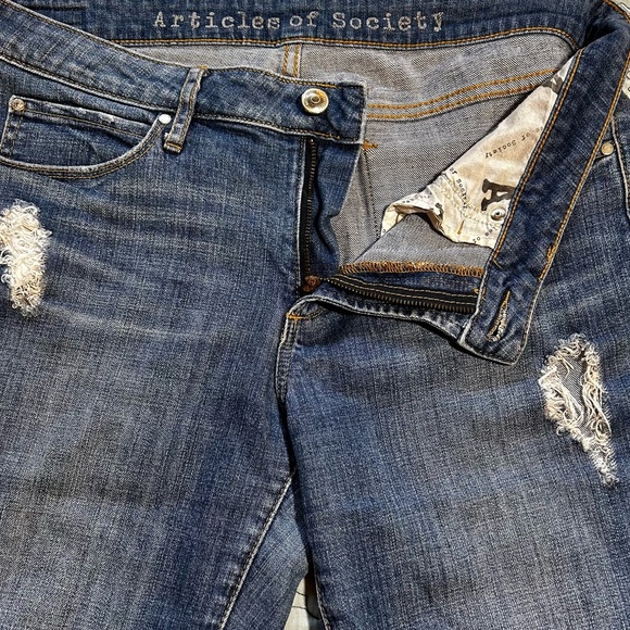 ARTICLES OF SOCIETY Distressed Straight Cropped Jeans Size 31 - Picture 5 of 11
